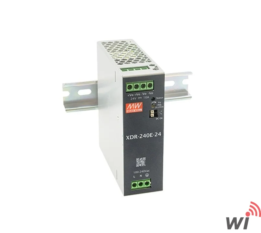 Mean Well XDR-240E-24 240W 24V DC 10A DIN Rail Power Supply